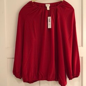 NWT Chico’s Size 3 Keyhole Neck L/S Top